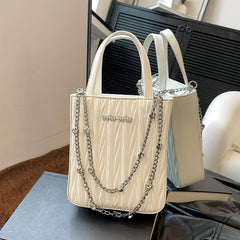 Mini Chain Crossbody Satchel Bag PU Leather Shoulder Bag
