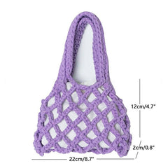 Braided Tote Bag with Inner Pouch Crochet Summer Purse