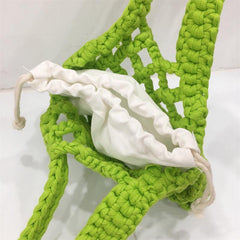 Braided Tote Bag with Inner Pouch Crochet Summer Purse