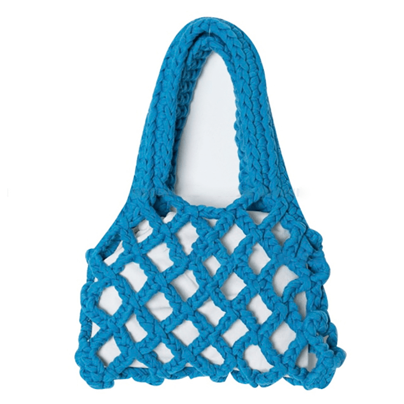Braided Tote Bag with Inner Pouch Crochet Summer Purse