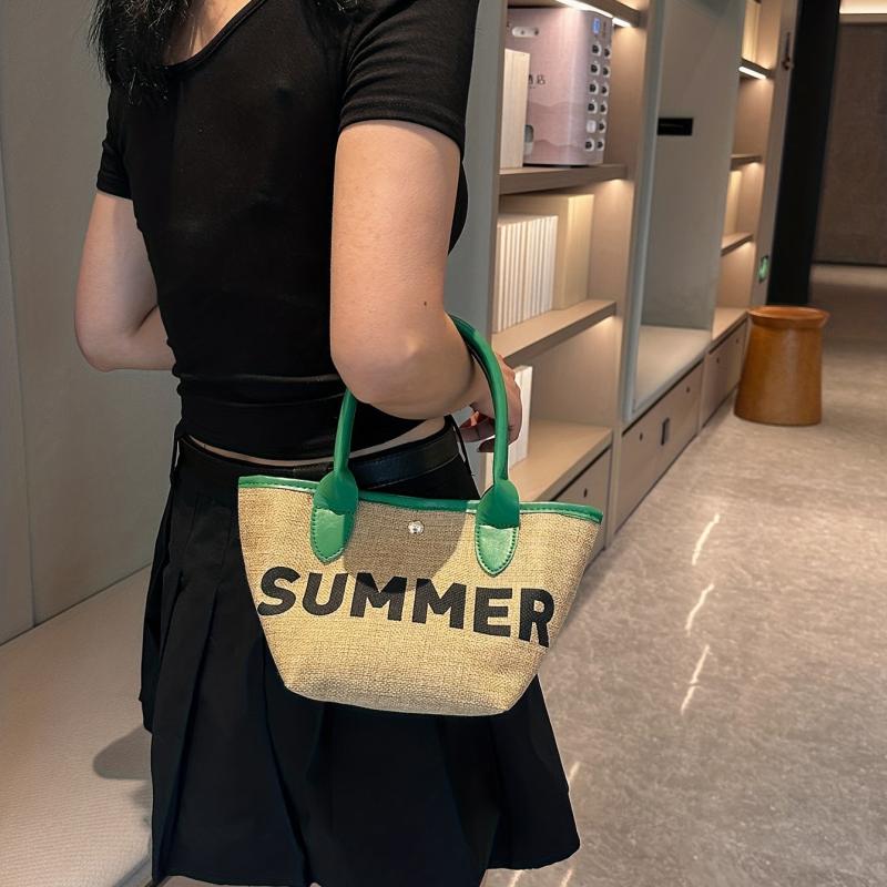 Summer Tote Bag with Letter Graphic Beach Handbag