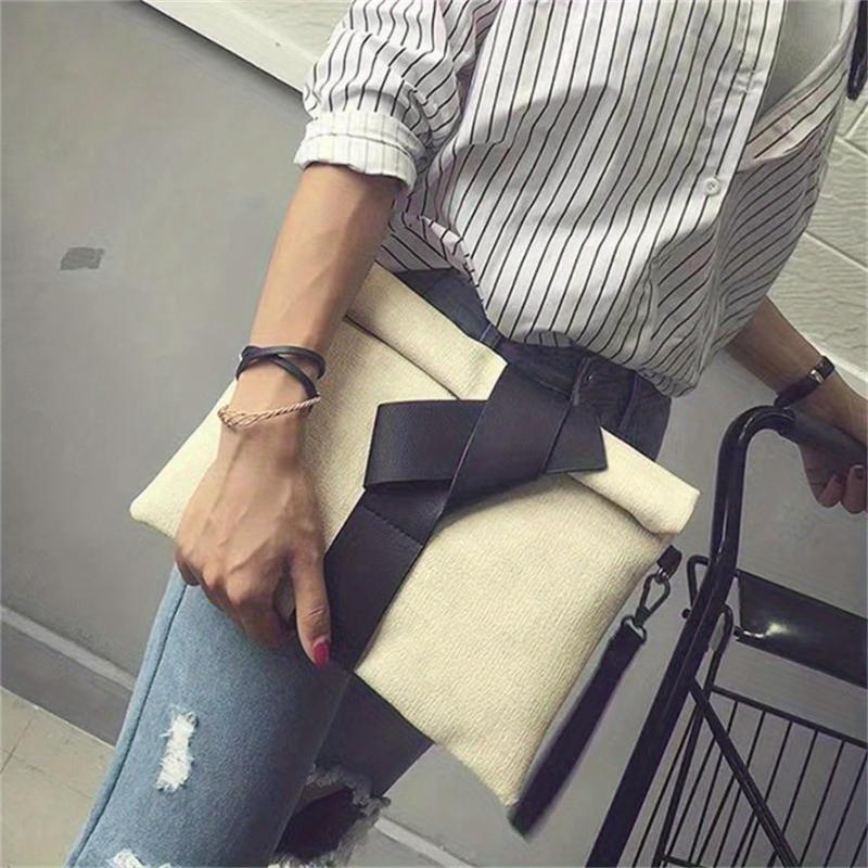 Stylish Square Clutch Bag with Twisted Strap