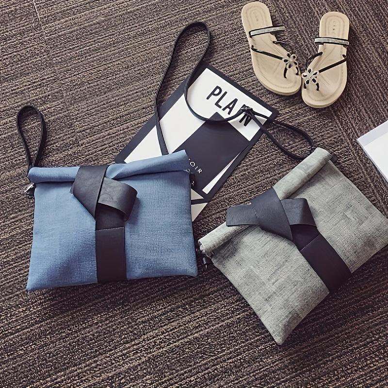 Stylish Square Clutch Bag with Twisted Strap
