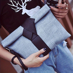 Stylish Square Clutch Bag with Twisted Strap