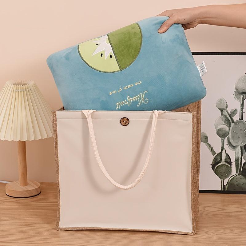 Linen Handbag Solid Gift Bag Printed Versatile Shopping Bag