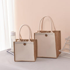 Linen Handbag Solid Gift Bag Printed Versatile Shopping Bag