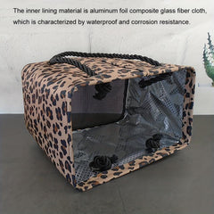 Leopard Print Large Tote Bag Foldable Toiletry Bag