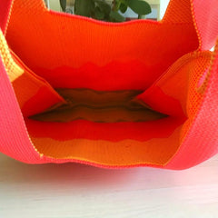 Soft Handbag Randon Pattern Tote Bag Stylish Crochet Bento Bag