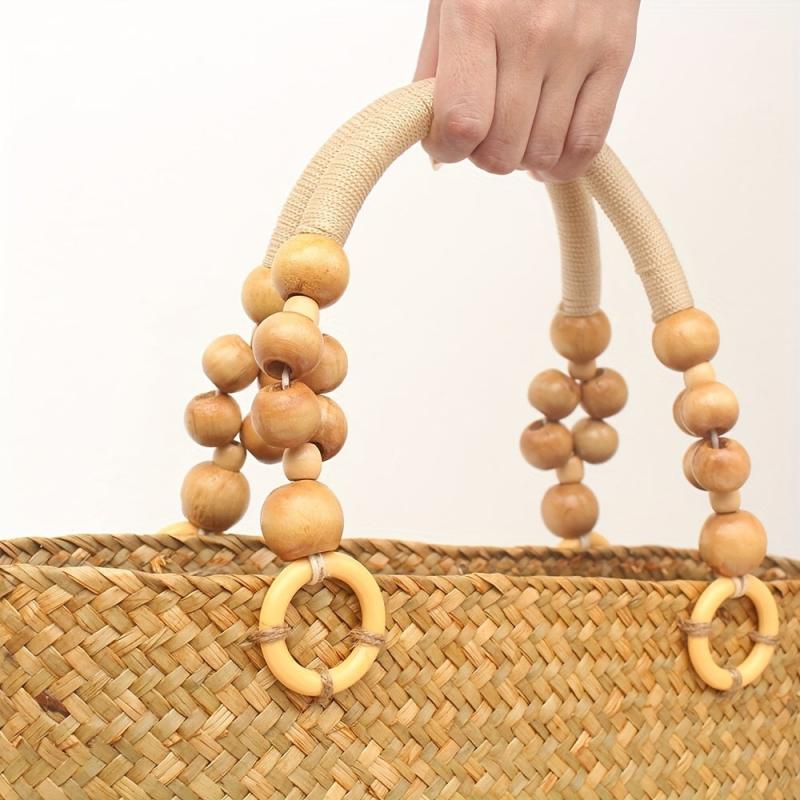 Woven Summer Tote Bag Large Capacity Beach Shoulder Bag Women's Handbag