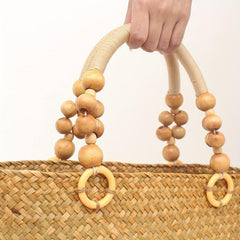 Woven Summer Tote Bag Large Capacity Beach Shoulder Bag Women's Handbag