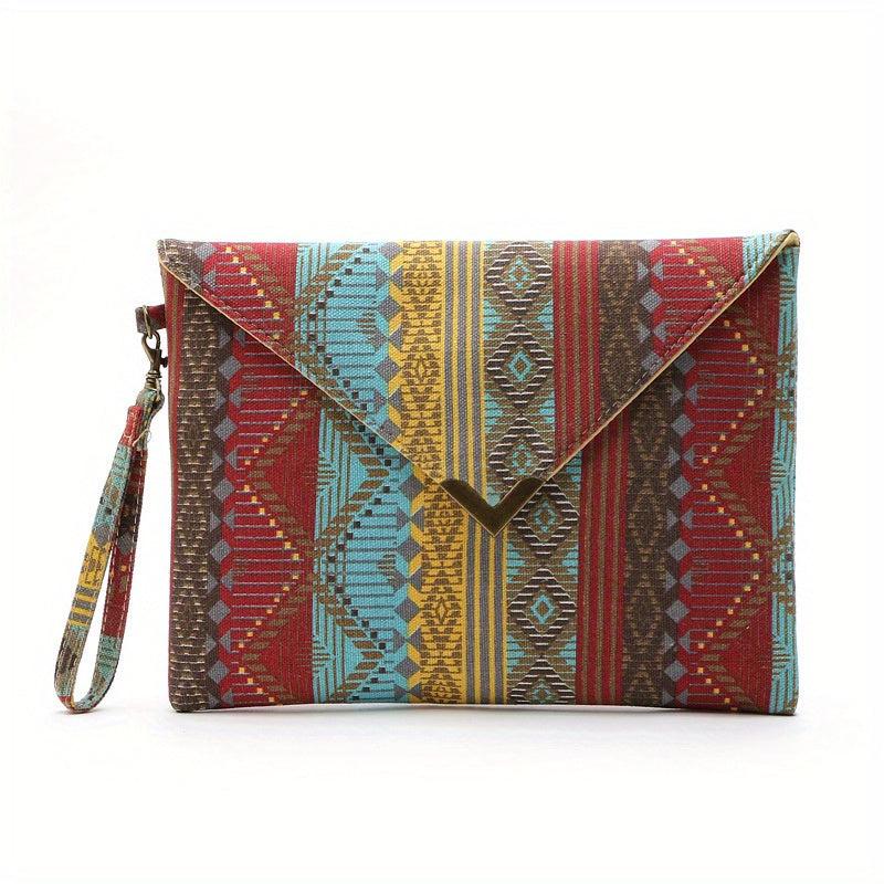 Geometric Graphic Boho Clutch Bag Ethnic Envelope Purse