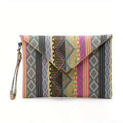 Geometric Graphic Boho Clutch Bag Ethnic Envelope Purse