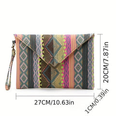 Geometric Graphic Boho Clutch Bag Ethnic Envelope Purse