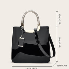 Stylish Zipper Handbag Double Handle Purse for Women