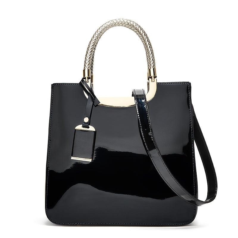 Stylish Zipper Handbag Double Handle Purse for Women