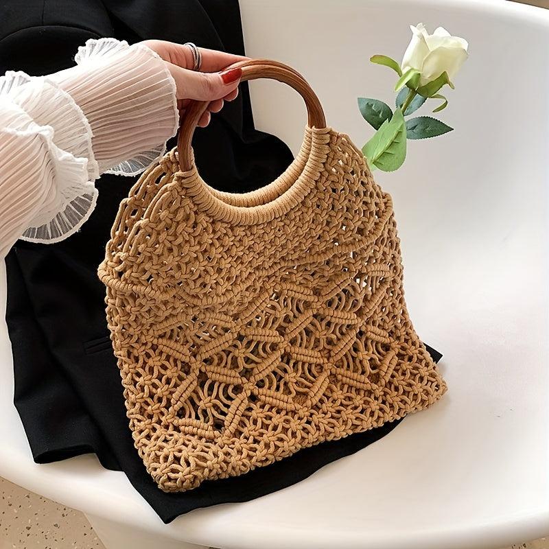 Straw Woven Summer Tote Bag Beach Handbag Rattan Purse