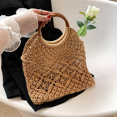 Straw Woven Summer Tote Bag Beach Handbag Rattan Purse