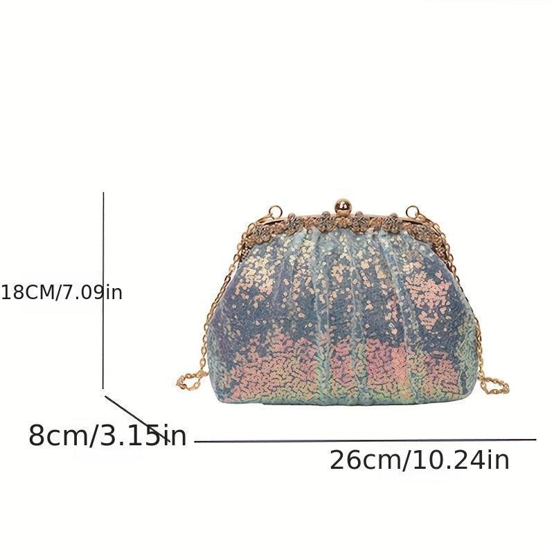 Sequined Crossbody Bag Glitter Purse Wedding Prom