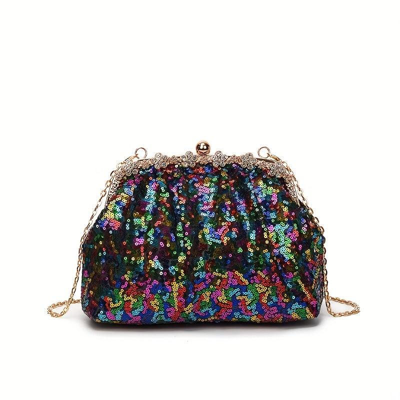 Sequined Crossbody Bag Glitter Purse Wedding Prom