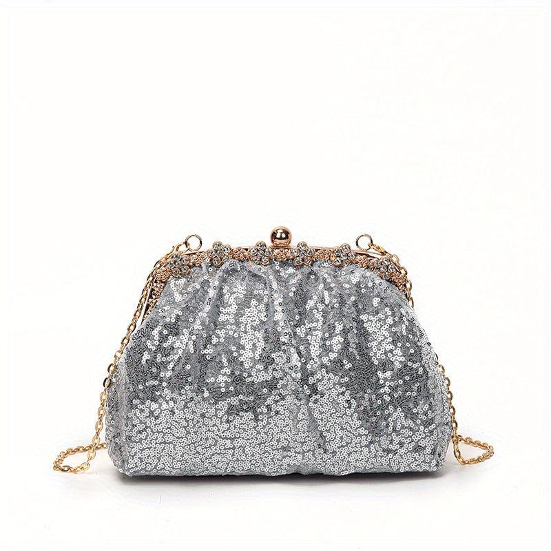 Sequined Crossbody Bag Glitter Purse Wedding Prom