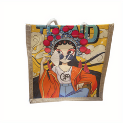 Chinese Style Canvas Tote Bag Ethnic Print Women's Handbag