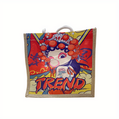 Chinese Style Canvas Tote Bag Ethnic Print Women's Handbag