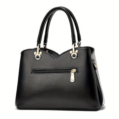 Plaid Tote Bag PU Leather Shoulder Handbag