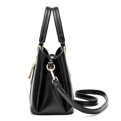 Plaid Tote Bag PU Leather Shoulder Handbag