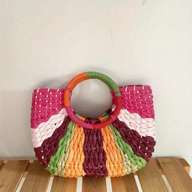 Bohemian Woven Handbag Large Capacity Satchel