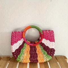 Bohemian Woven Handbag Large Capacity Satchel