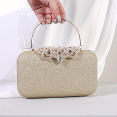 Vintage Rhinestone Satchel Bag Glitter Evening Wedding Bag