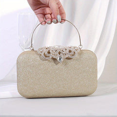 Vintage Rhinestone Satchel Bag Glitter Evening Wedding Bag