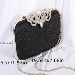 Vintage Rhinestone Satchel Bag Glitter Evening Wedding Bag