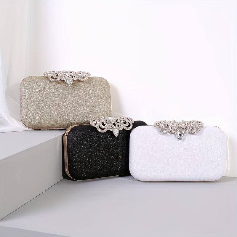 Vintage Rhinestone Satchel Bag Glitter Evening Wedding Bag