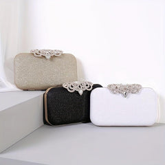 Vintage Rhinestone Satchel Bag Glitter Evening Wedding Bag