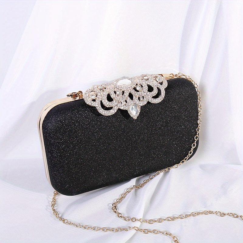 Vintage Rhinestone Satchel Bag Glitter Evening Wedding Bag