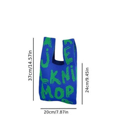 Letter Pattern Knit Handbag Stylish Shoulder Bag