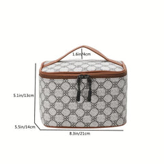 Stylish Double Zipper Mesh Handbag Top Handle PU Leather Durable Handbag