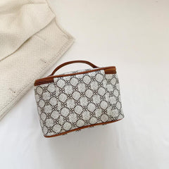Stylish Double Zipper Mesh Handbag Top Handle PU Leather Durable Handbag