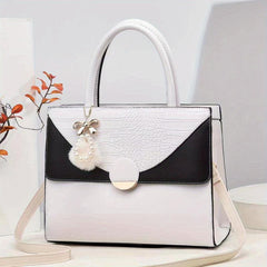 Crocodile Pattern Tote Satchel Bag PU Leather Textured Shoulder Bag