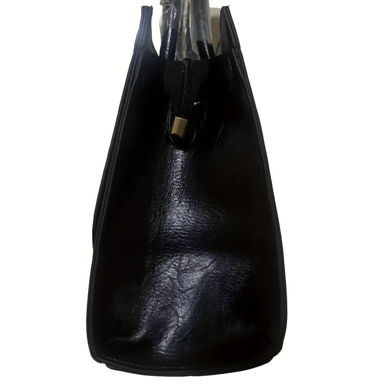 Crocodile Pattern Tote Satchel Bag PU Leather Textured Shoulder Bag