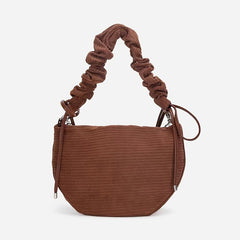 Corduroy Shoulder Bag with Chain for Autumn & Winter