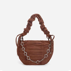 Corduroy Shoulder Bag with Chain for Autumn & Winter