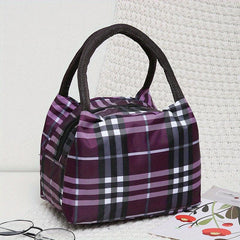 Floral Lunch Box Bag Nylon Handbag for Travel Picnic Work