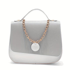 Colorblock Square Flap Bag Chain Handbag