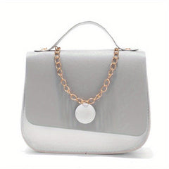 Colorblock Square Flap Bag Chain Handbag