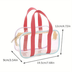 Transparent PVC Handheld Toiletry Bag Waterproof Storage Tote