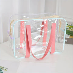 Transparent PVC Handheld Toiletry Bag Waterproof Storage Tote