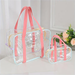 Transparent PVC Handheld Toiletry Bag Waterproof Storage Tote