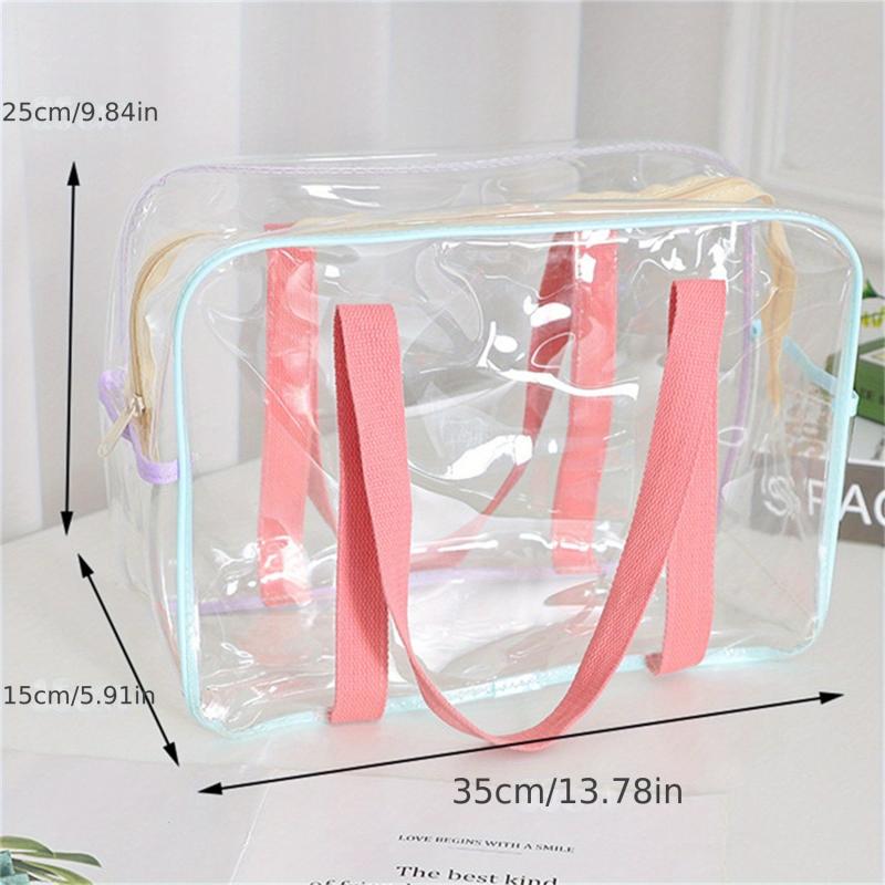 Transparent PVC Handheld Toiletry Bag Waterproof Storage Tote